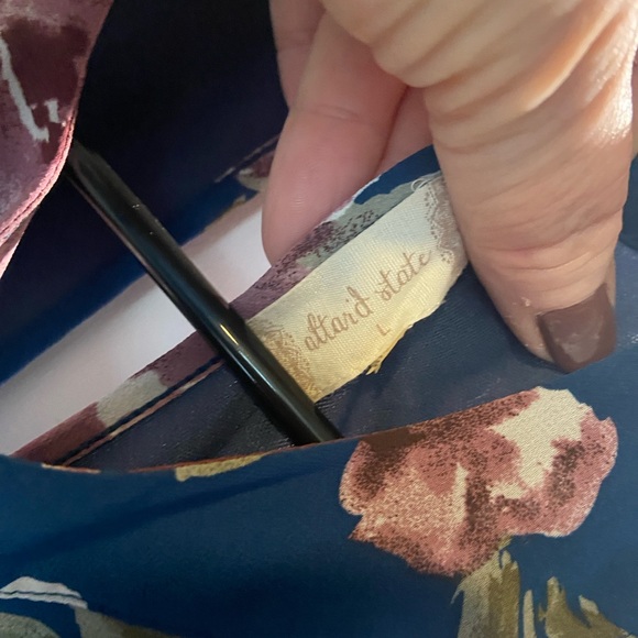 Altar'd State Navy Floral Halter Romper with Mauve Blooms - Picture 4 of 5